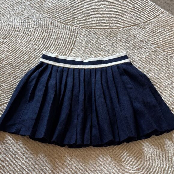 Aerie Dark Blue Pleated Mini Skirt - Picture 3 of 7
